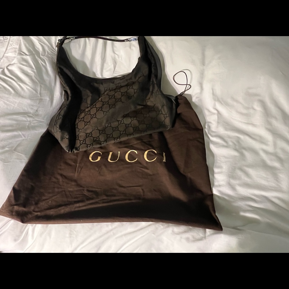 Authentic Gucci Brown Monogram Large Shoulder Bag - image 5